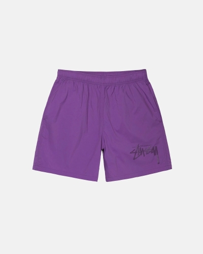 Stussy Big Stock Nylon Short Men's Shorts Purple | IL0000623