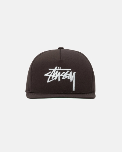 Stussy Big Stock Point Crown Men's Caps Brown | IL0000411