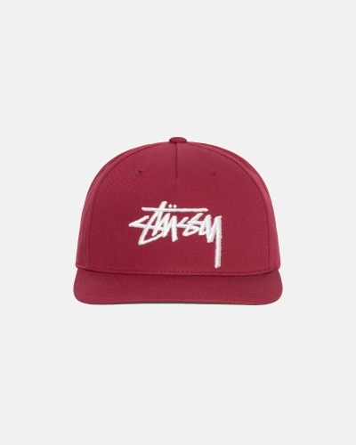 Stussy Big Stock Point Crown Men's Caps Claret | IL0000413