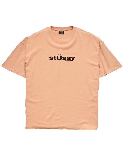 Stussy Big U SS Men's T Shirts Orange | IL0000114