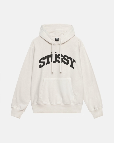 Stussy Block Sport Pigment Dyed Men's Hoodies Beige | IL0000019