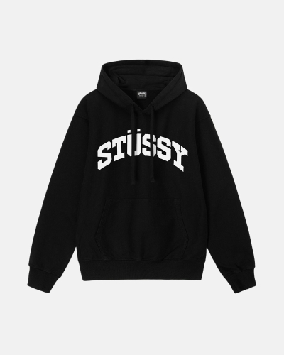 Stussy Block Sport Pigment Dyed Men's Hoodies Black | IL0000020