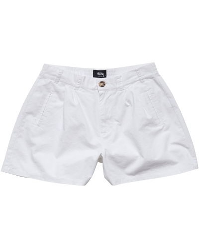 Stussy Brentwood Pleated Women's Shorts White | IL0000630