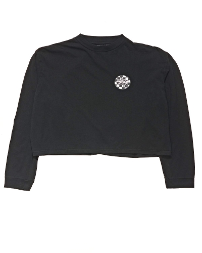 Stussy Chequer Dot LS Boxy Women's Sweatshirts Black | IL0000896