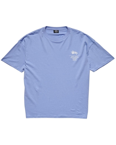 Stussy City Stack Relaxed Women's T Shirts Blue | IL0000126