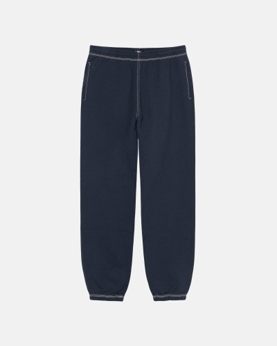 Stussy Contrast Stitch Label Pant Men's Sweatpants Black | IL0000876