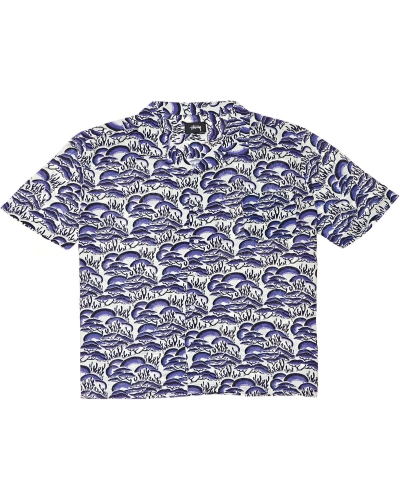 Stussy Coral Pattern SS Men's Shirts Blue | IL0000301