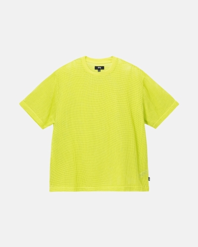 Stussy Cotton Mesh Ss Crew Men's T Shirts Light Green | IL0000143