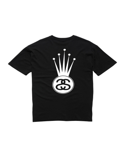 Stussy Crown Link SS Men's T Shirts Black | IL0000145