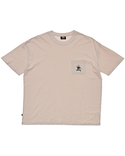 Stussy Crown Pocket SS Men's T Shirts White | IL0000147