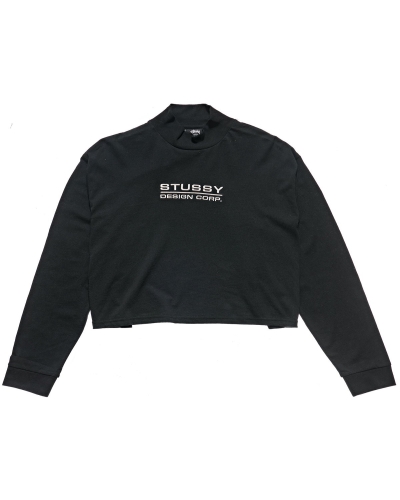 Stussy Design Corp. Mock Neck LS Women's Sweatshirts Black | IL0000912