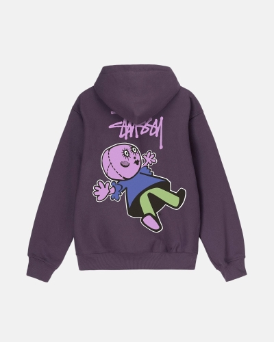 Stussy Dollie Zip Men's Hoodies Purple | IL0000038