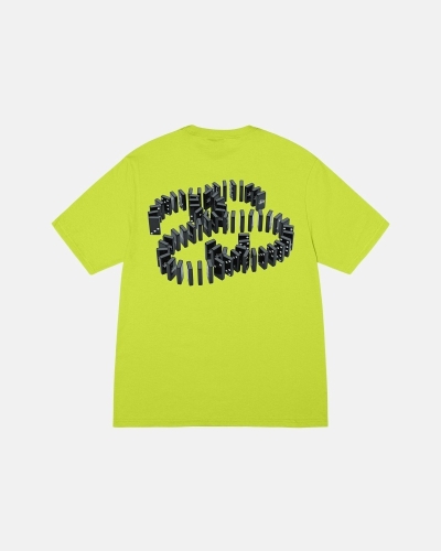 Stussy Dominoes Men's T Shirts Light Green | IL0000163