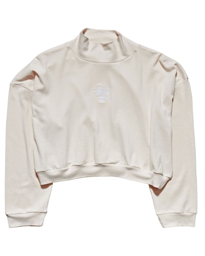 Stussy Ellen Rib Turtleneck Women's Sweatshirts White | IL0000918