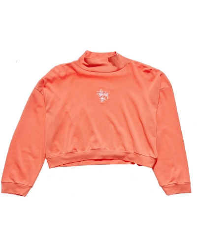 Stussy Ellen Rib Turtleneck Women's Sweatshirts Red | IL0000919