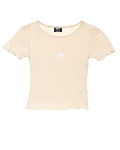 Stussy Fairmont Fluted Women's T Shirts White | IL0000167