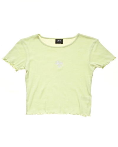 Stussy Fairmont Fluted Women's T Shirts Green | IL0000168