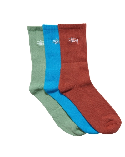 Stussy Graffiti (3 Pack) Women's Socks Green | IL0000722