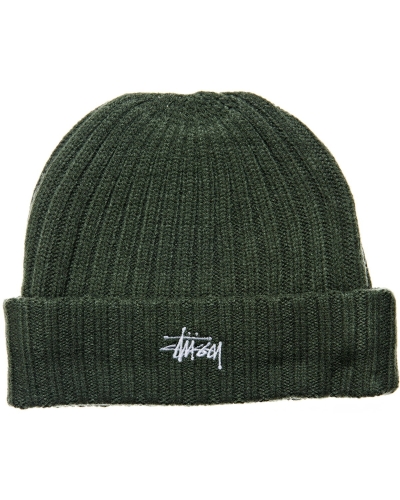 Stussy Graffiti Rib Knit Beanie Women's Hats Green | IL0000455