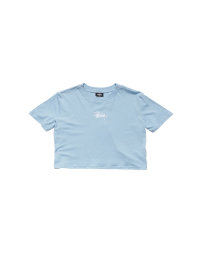 Stussy Graffiti Slim Women's T Shirts Blue | IL0000190