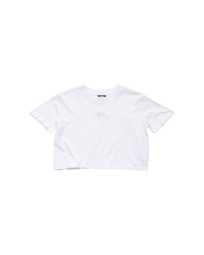 Stussy Graffiti Slim Women's T Shirts White | IL0000191