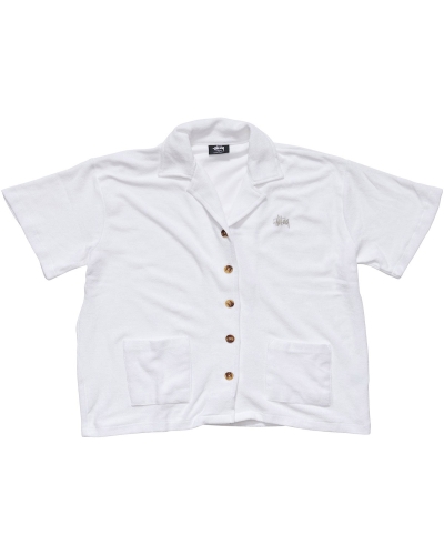 Stussy Havana Terry Shirt Women's Sportswear White | IL0000767