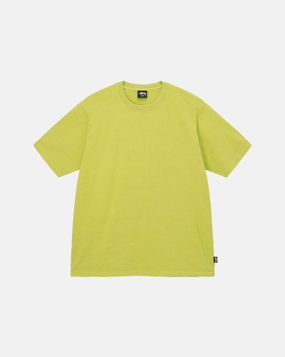 Stussy Heavyweight Pigment Dyed Crew Men's T Shirts Light Green | IL0000196