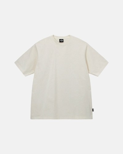 Stussy Heavyweight Pigment Dyed Crew Men's T Shirts Beige | IL0000201