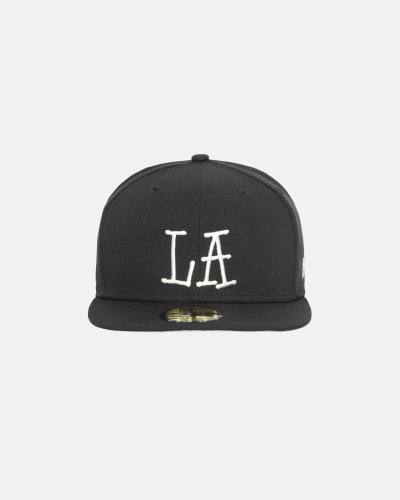 Stussy La New Era Men's Caps Black | IL0000470