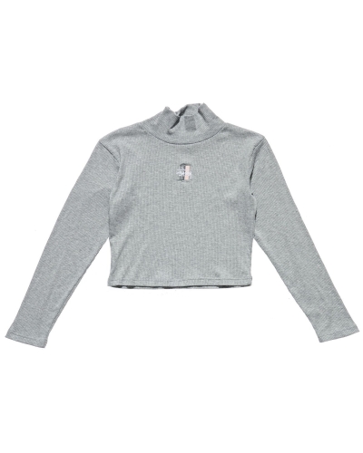 Stussy Leigh Turtleneck Women's Sweatshirts Grey | IL0000933