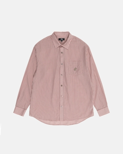 Stussy Lightweight Classic Men's Shirts Dark Red | IL0000319