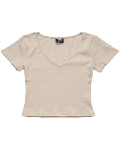 Stussy Mission Rib Insert Women's T Shirts Orange | IL0000245