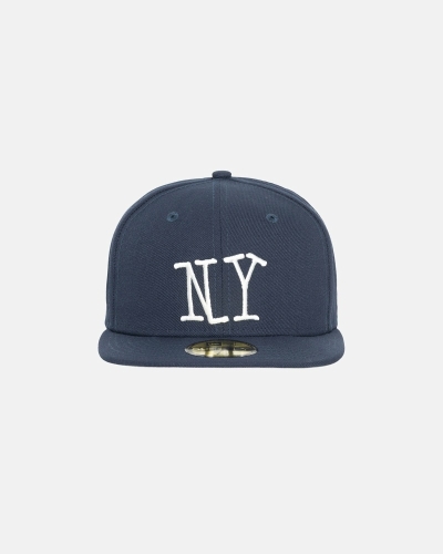 Stussy Ny New Era Men's Caps Navy | IL0000473