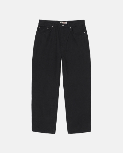 Stussy Over Dyed Big Ol Men's Jeans Black | IL0000522