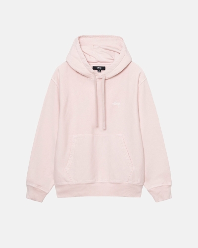 Stussy Overdyed Stock Logo Men's Hoodies Pink | IL0000050