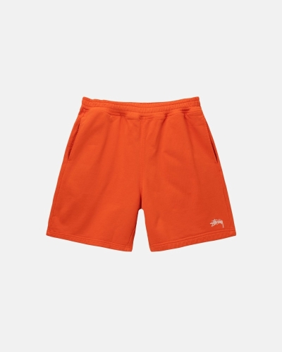 Stussy Overdyed Stock Logo Men's Shorts Orange | IL0000660