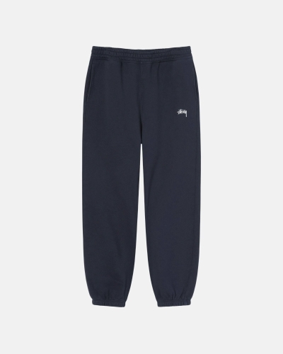 Stussy Overdyed Stock Logo Men's Sweatpants Navy | IL0000880