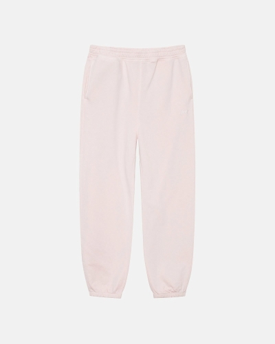 Stussy Overdyed Stock Logo Men's Sweatpants Pink | IL0000883