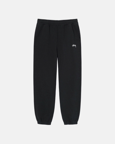 Stussy Overdyed Stock Logo Men's Sweatpants Black | IL0000884