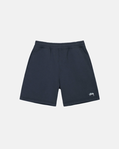 Stussy Overdyed Stock Logo Sweat Men's Shorts Navy | IL0000665