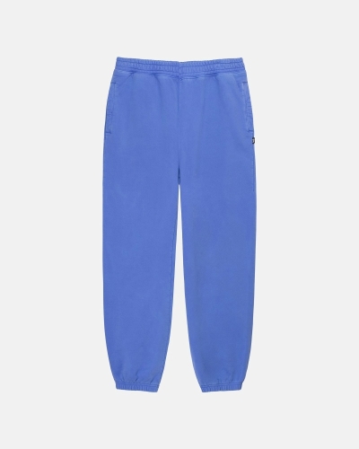 Stussy Pigment Dyed Men's Fleece Pants Blue | IL0000568