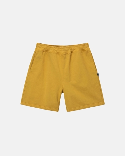 Stussy Pigment Dyed Men's Fleece Pants Gold | IL0000566