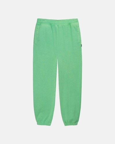 Stussy Pigment Dyed Men's Fleece Pants Green | IL0000570