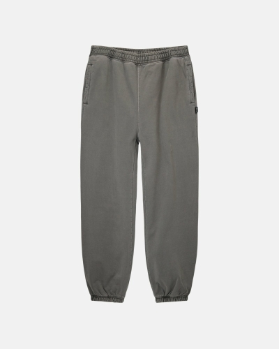 Stussy Pigment Dyed Men's Fleece Pants Grey | IL0000576