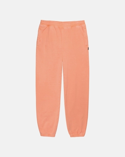 Stussy Pigment Dyed Men's Fleece Pants Orange | IL0000574