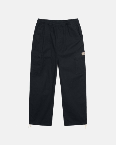 Stussy Ripstop Cargo Men's Beach Pants Black | IL0000587