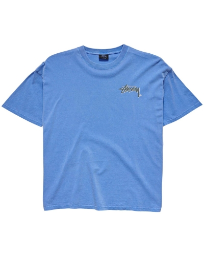 Stussy Shadow Stock SS Men's T Shirts Blue | IL0000263