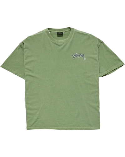 Stussy Shadow Stock SS Men's T Shirts Green | IL0000265