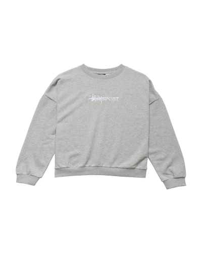 Stussy Sport OS Crew Women's Sportswear Grey | IL0000789