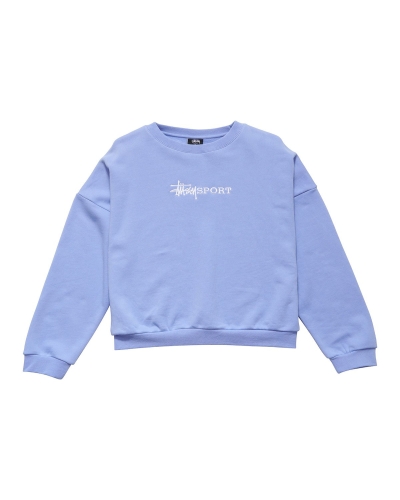 Stussy Sport OS Crew Women's Sportswear Blue | IL0000790